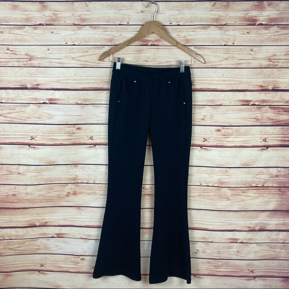 Free People Flare Leg Pants Stretch Black Elastic